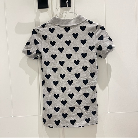 Burberry Women’s Heart Print Stretch Cotton Piqué Polo Shirt in Gray (XS) - Picture 6 of 8